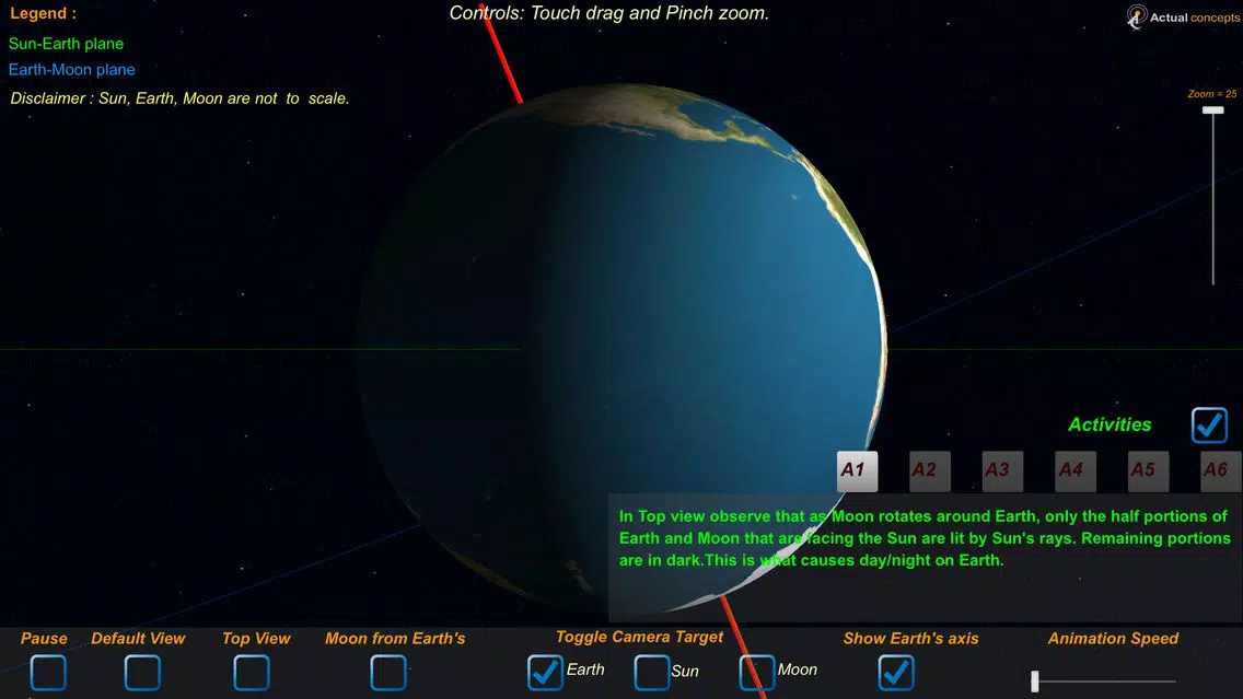 Скриншоты 3D Earth Moon Sun