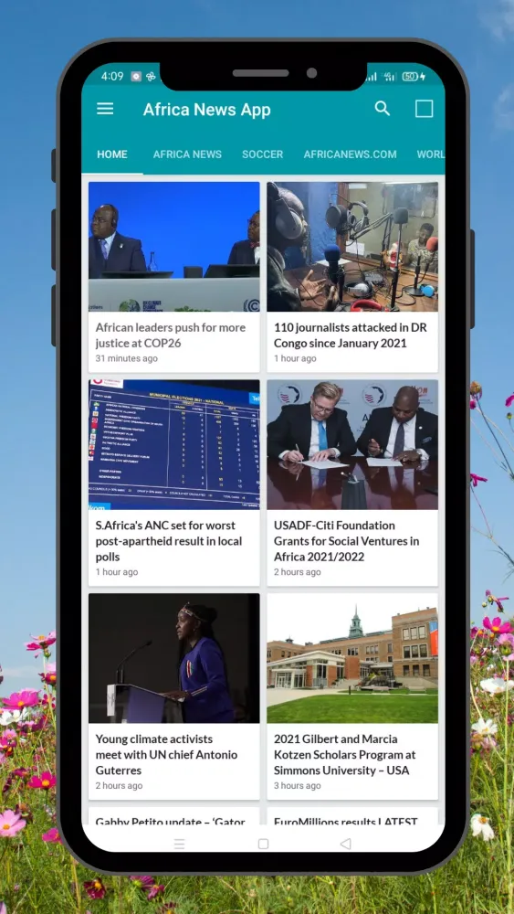 Capturas de pantalla de Africa News Today.