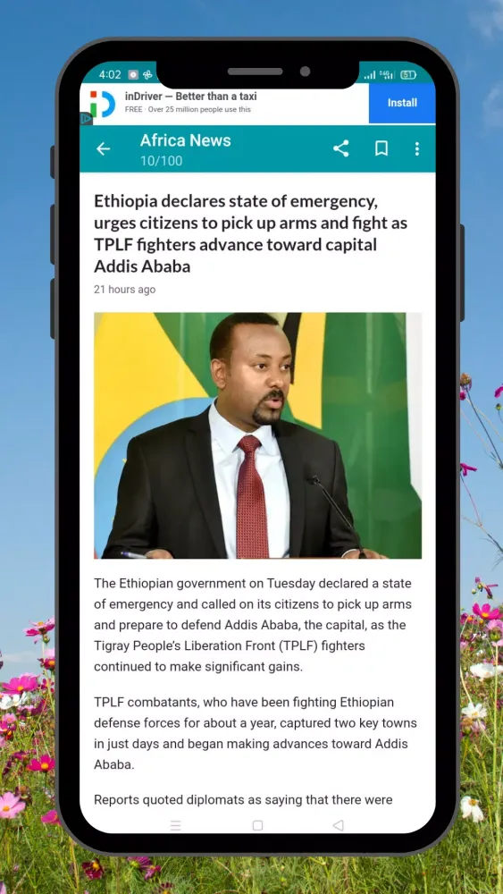 Capturas de pantalla de Africa News Today.