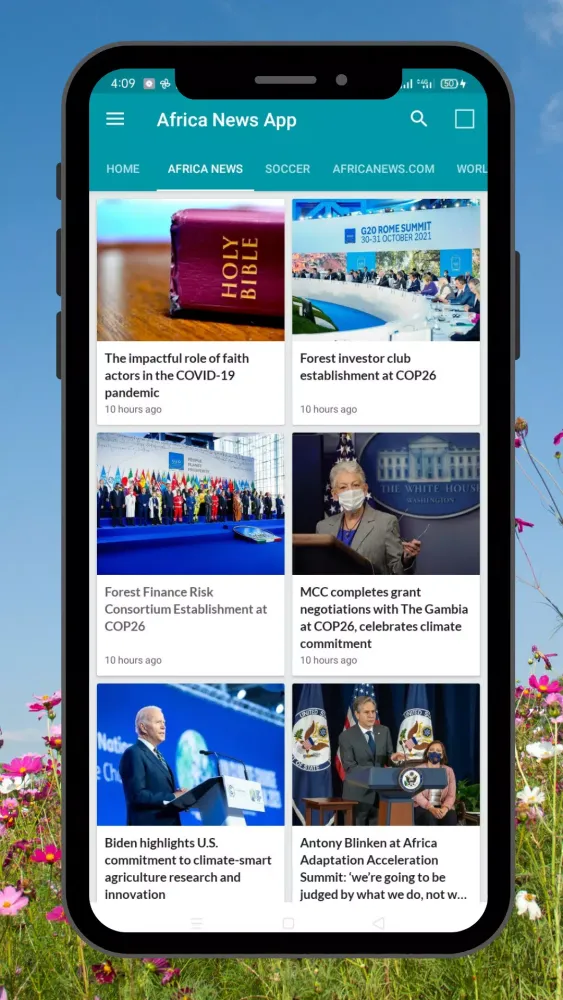 Capturas de pantalla de Africa News Today.