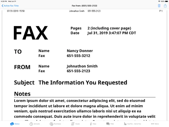 FaxReceive - receive fax app iPad  スクリーンショット