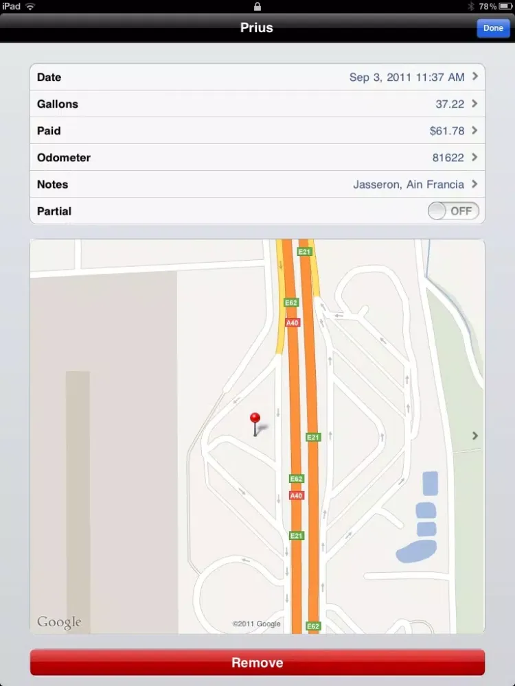 myFuelLog Lite iPad  स्क्रीनशॉट