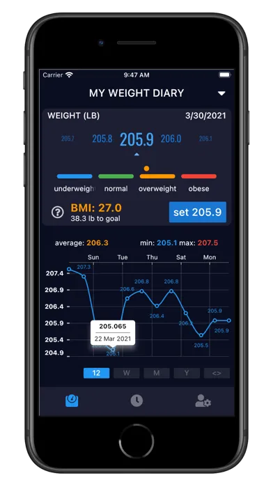 my weight diary स्क्रीनशॉट