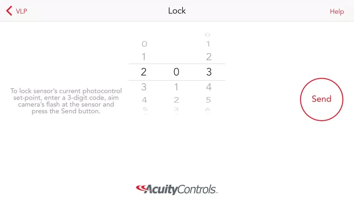 Acuity Controls Visible Light Programming Screenshots
