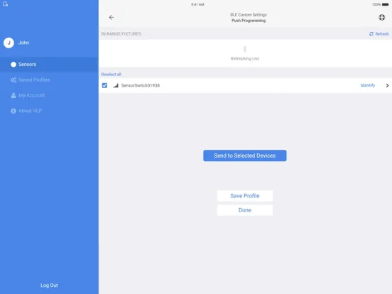 Sensor Switch VLP iPad  Screenshots