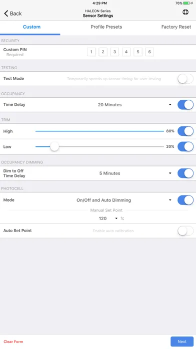 Sensor Switch VLP Screenshots