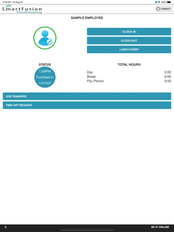 Capturas de pantalla de SmartFusion Timekeeping iPad 