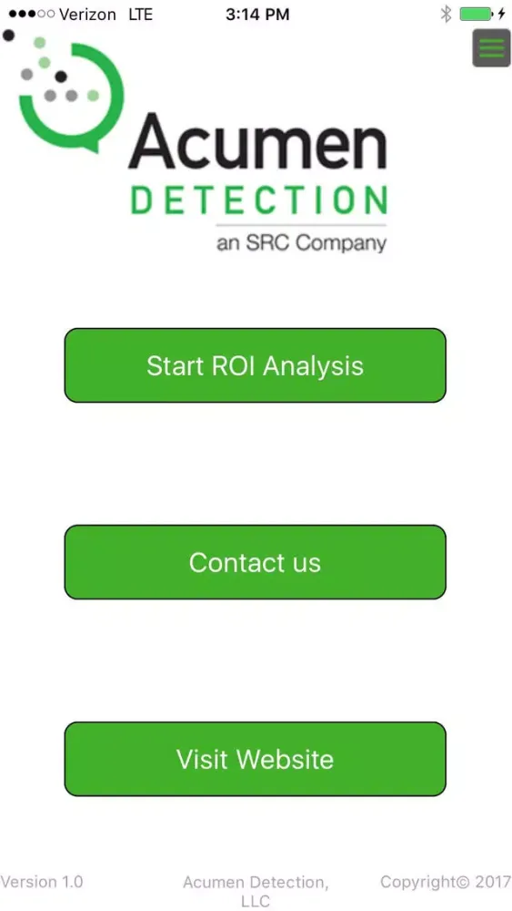Ảnh chụp màn hình của Acu-POLARIS ROI Calculator