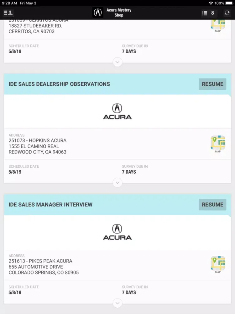 Screenshot di Acura Mystery Shopping iPad 