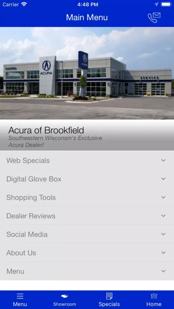 Tangkapan layar Acura of Brookfield MLink