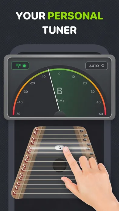 Ảnh chụp màn hình của Tuner: cymbals, bass & guitar