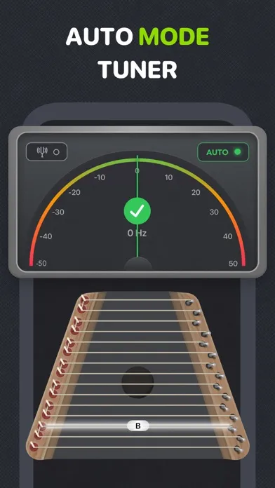 Ảnh chụp màn hình của Tuner: cymbals, bass & guitar