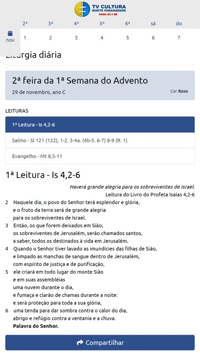 Zrzuty ekranu TV Cultura Norte Paranaense