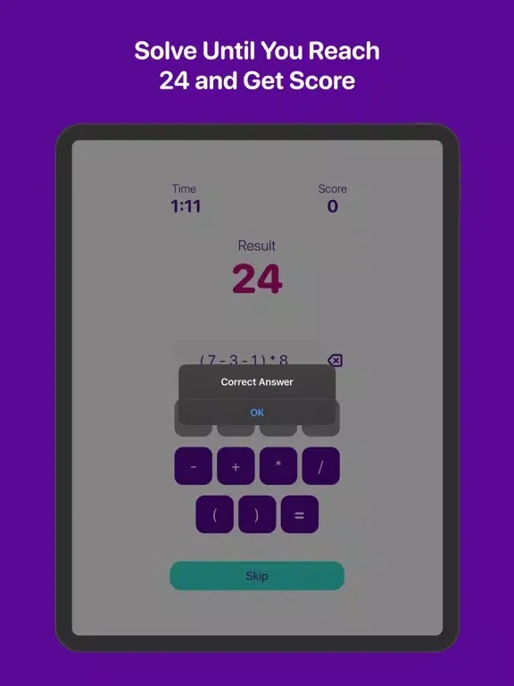 Twenty-four Math iPad  स्क्रीनशॉट