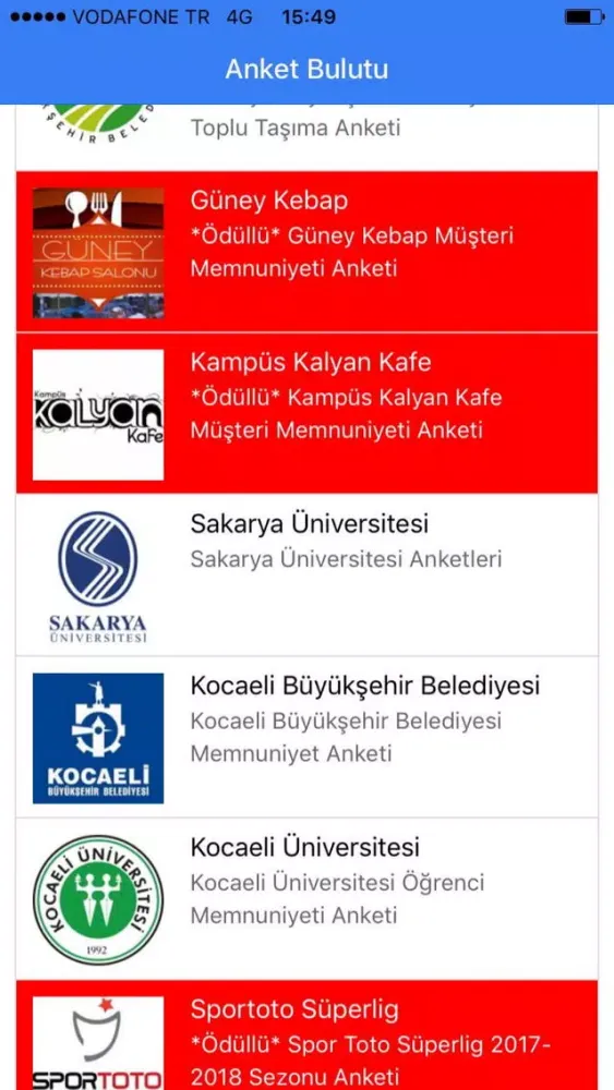 Zrzuty ekranu Anket Bulutu