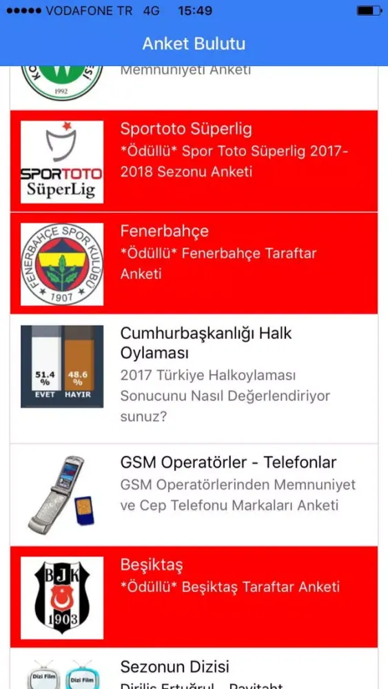 Zrzuty ekranu Anket Bulutu