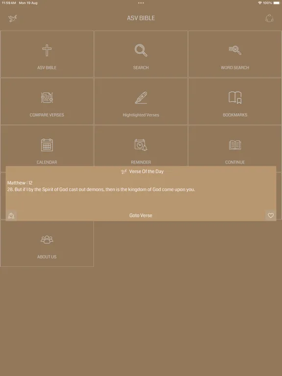 Tangkapan layar ASV Bible Audio iPad 