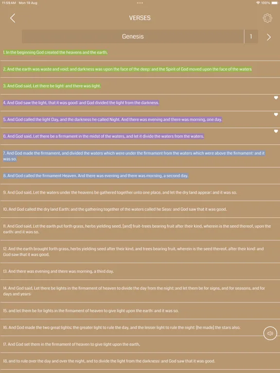 Tangkapan layar ASV Bible Audio iPad 