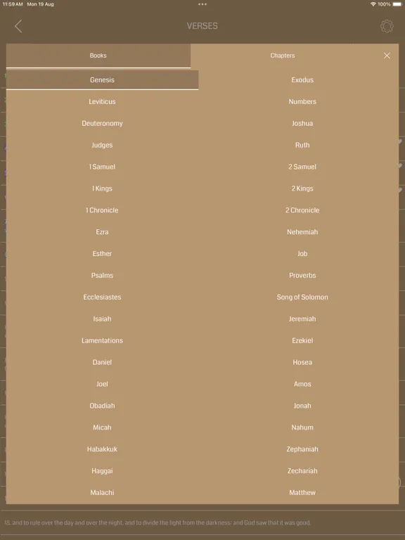 Tangkapan layar ASV Bible Audio iPad 