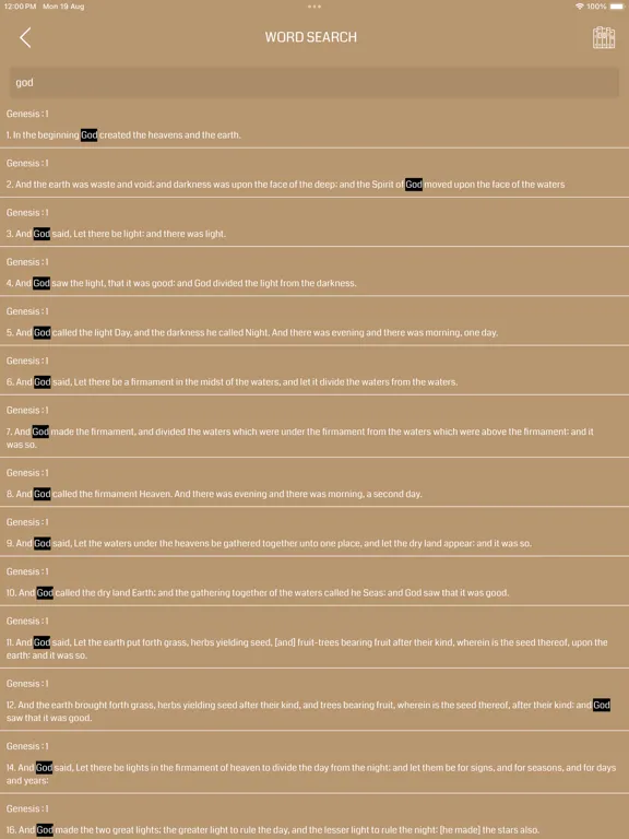 Tangkapan layar ASV Bible Audio iPad 