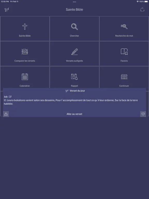 Tangkapan skrin French Bible Audio iPad 