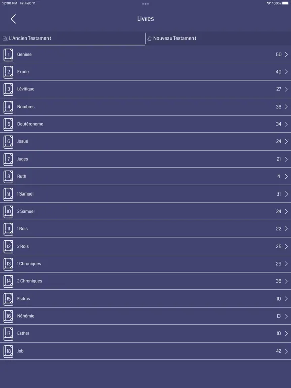 Tangkapan skrin French Bible Audio iPad 