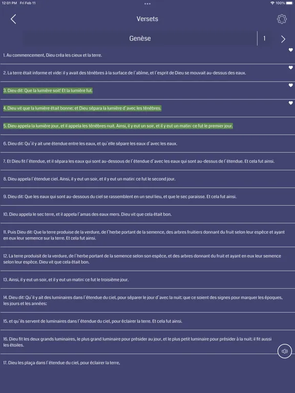 Tangkapan skrin French Bible Audio iPad 