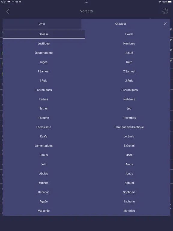 Tangkapan skrin French Bible Audio iPad 