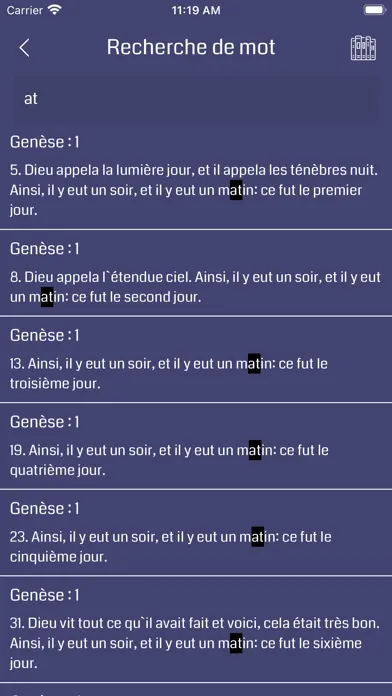 Tangkapan skrin French Bible Audio