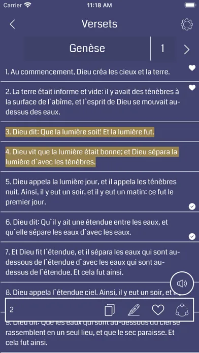 Tangkapan skrin French Bible Audio