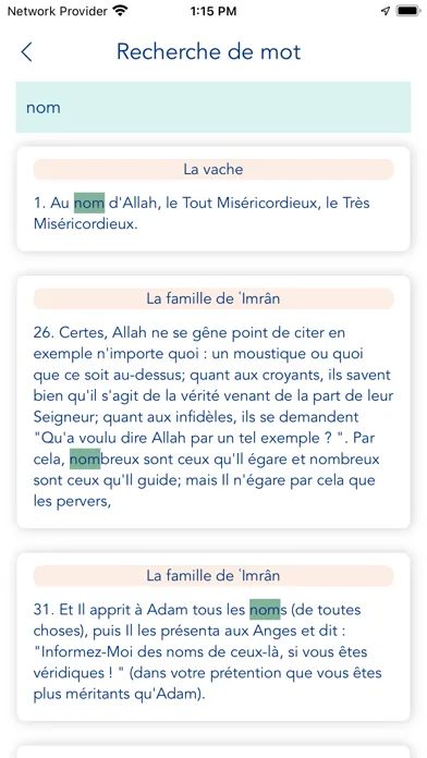 Ảnh chụp màn hình của French Quran