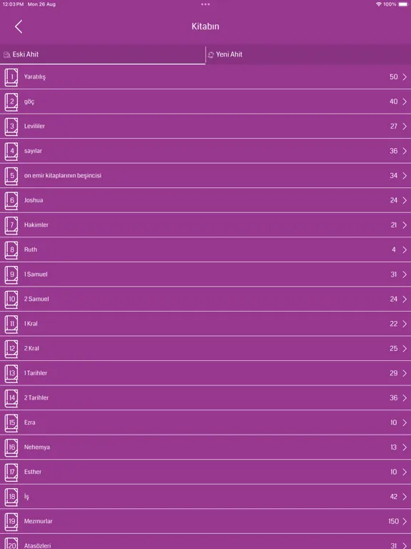 Capturas de tela do Turkish Bible iPad 