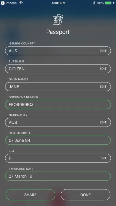 تصاویر MRZ Scanner