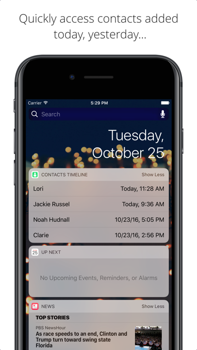 Contacts Timeline Screenshots