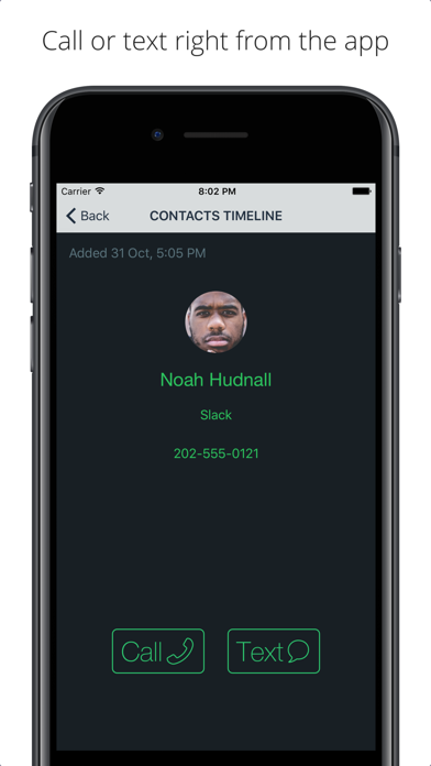 Contacts Timeline Screenshots