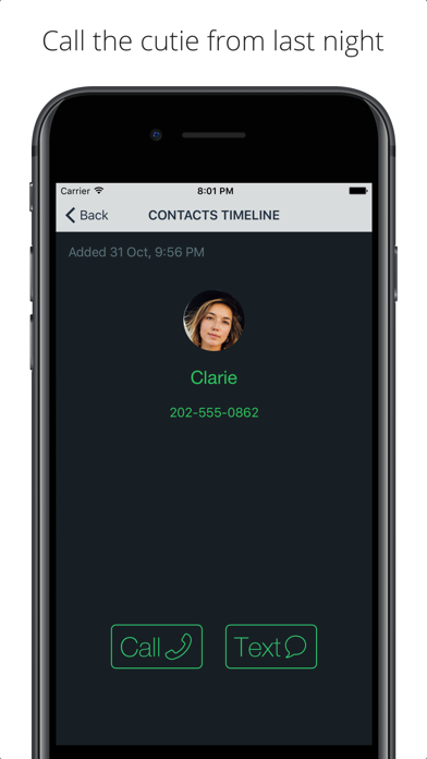 Contacts Timeline Screenshots