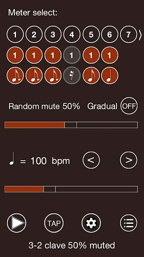 Tangkapan skrin Time Guru Metronome