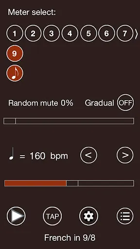 Tangkapan skrin Time Guru Metronome