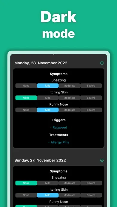 Скриншоты Allergy Tracker°