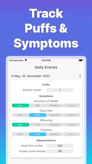 Capturas de pantalla de Asthma Tracker゜