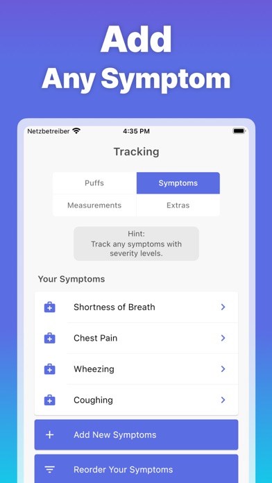 Tangkapan layar Asthma Tracker゜