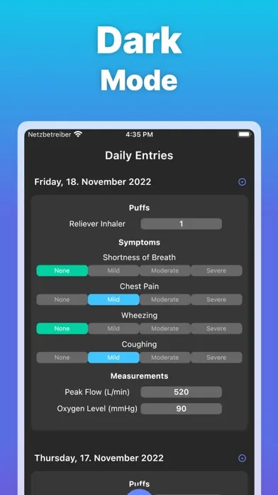 Capturas de pantalla de Asthma Tracker゜