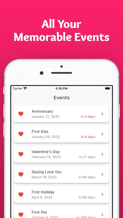 Ảnh chụp màn hình của Relationship Tracker°