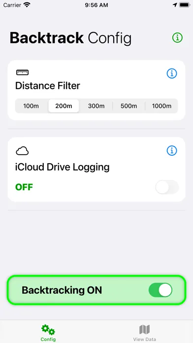 Capturas de tela do Backtrack Location Logging