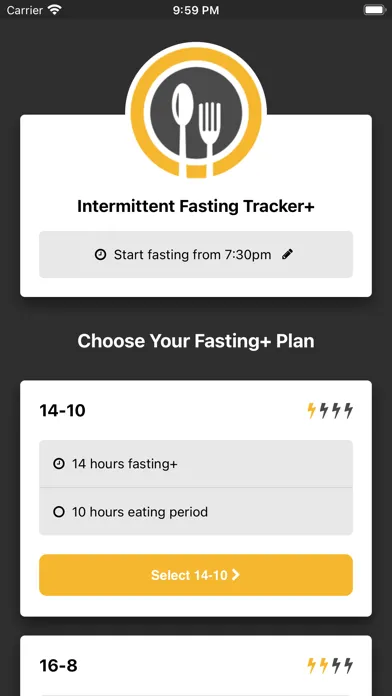 Intermittent Fasting+ Tracker 스크린샷