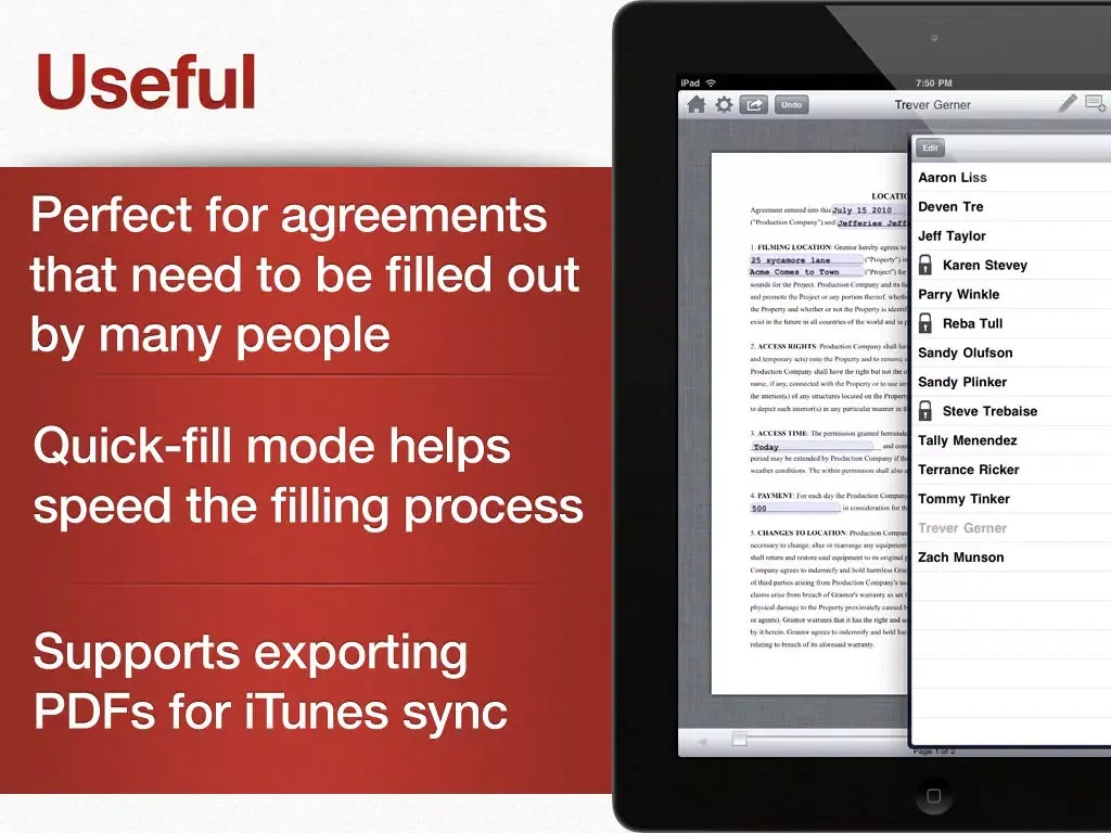 ภาพหน้าจอของ Form Tools PDF - quickly fill out an agreement, a contract or an entry iPad 