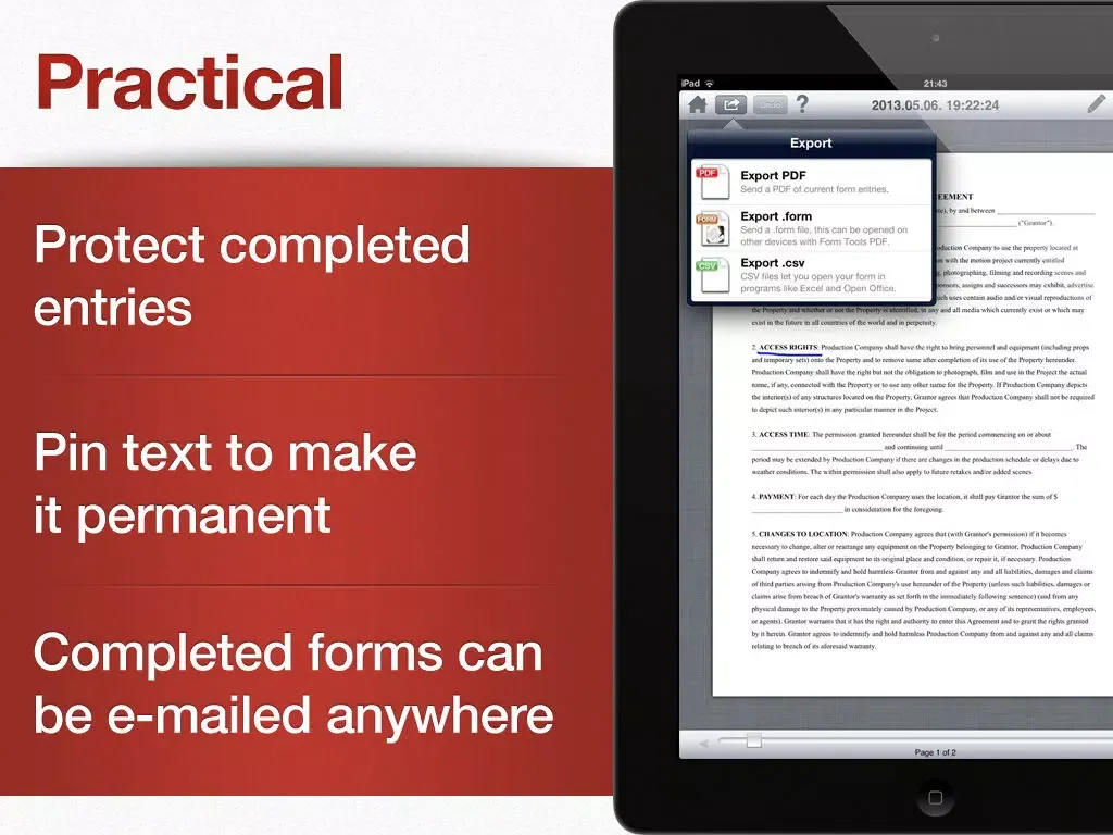 ภาพหน้าจอของ Form Tools PDF - quickly fill out an agreement, a contract or an entry iPad 