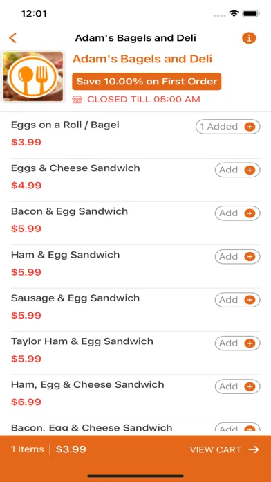 Screenshot di Adam's Bagels and Deli