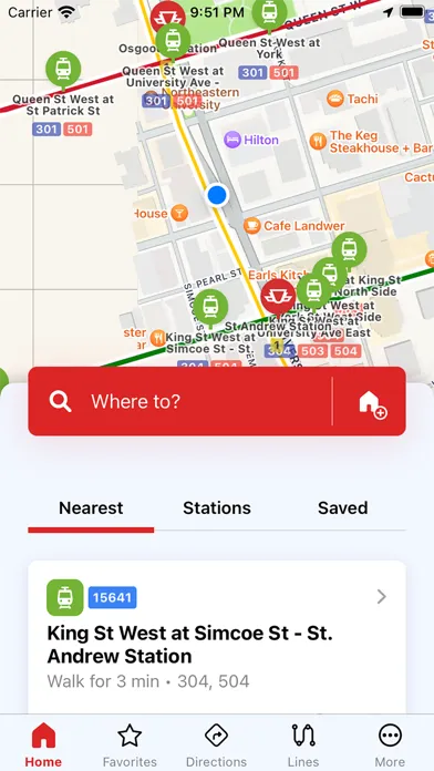 Toronto Bus & Subway Tracker سکرین شاٹس