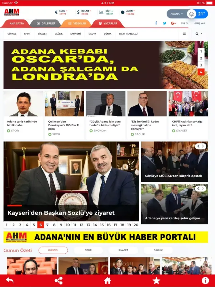 Capturas de tela do Adana Haber Merkezi iPad 
